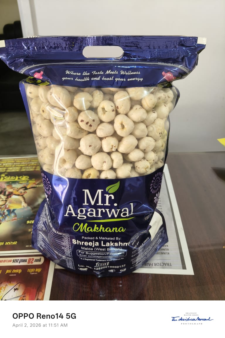 Mr Agarwal premium select makhana — blue retail package by Shreeja Lakshmi